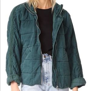 Free People Dolman Quilted Evergreen Jacket